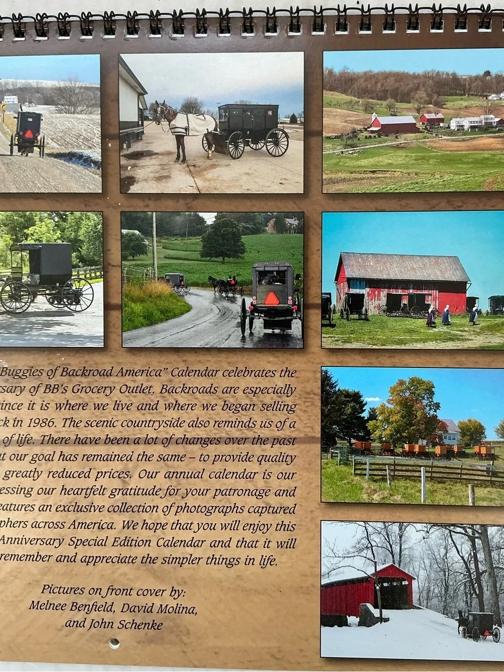 Amish Buggies of Backroad America 2026 Wall Calendar Scenic Pennsylvania NEW